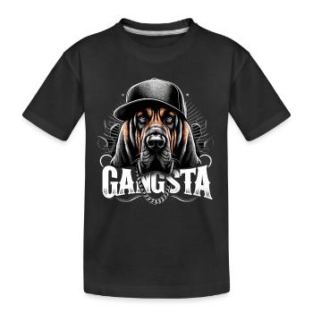 Bloodhound Gangsta Gangster Hund Geschenk - Kinder Premium Bio T-Shirt - Schwarz - Vorne