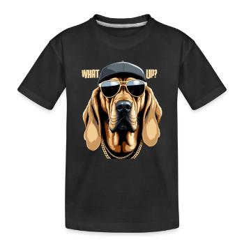 Bloodhound Was geht Gangsta Hund Geschenk - Kinder Premium Bio T-Shirt - Schwarz - Vorne