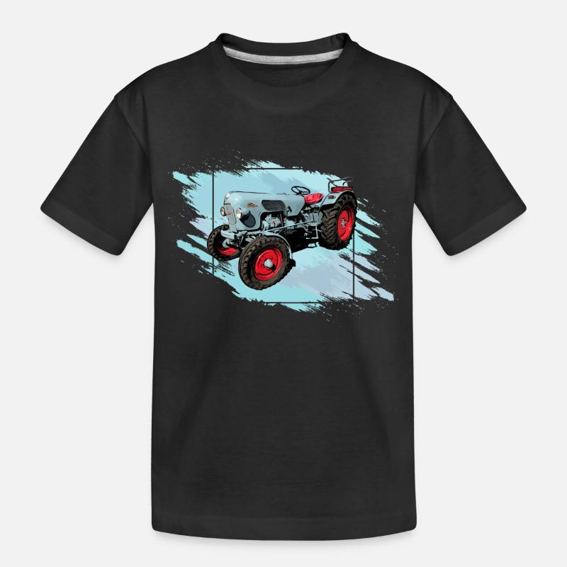 Der Tiger EM 235 - Kinder Premium Bio T-Shirt - Schwarz