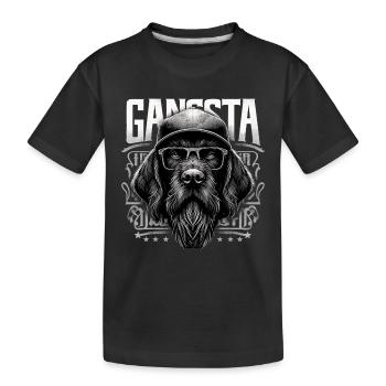 German Wirehaired Gangster Gangster Dog Glasses Ges - Kids' Premium Organic T-Shirt - black - Front