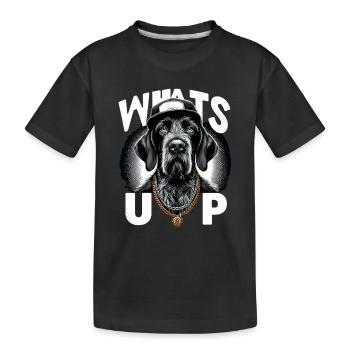 Deutsch Drahthaar Gangster Was geht ab Hund - Kinder Premium Bio T-Shirt - Schwarz - Vorne