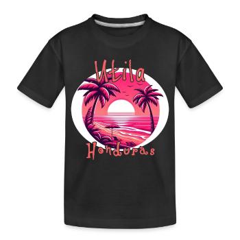 Coucher de soleil à Utila, Honduras - T-shirt bio Premium Enfant - noir - Devant