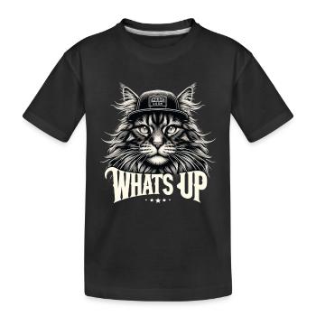 Maine Coon Cat Cool What's Up Gift - Kids' Premium Organic T-Shirt - black - Front
