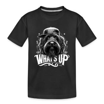 Schapendoes What's Up Gangsta Cool Dog Gift - Kids' Premium Organic T-Shirt - black - Front
