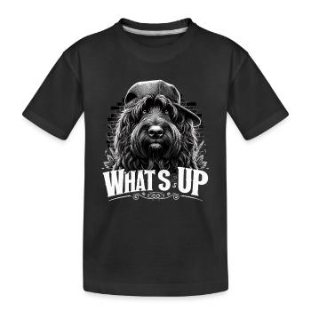 Schapendoes What's Up Gangsta Cool Dog Gift - Kids' Premium Organic T-Shirt - black - Front