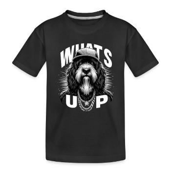 Schapendoes What's Up Gangsta Cool Dog Gift - Kids' Premium Organic T-Shirt - black - Front