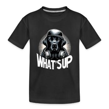 Black Labrador Gangster What's Up Gift - Kids' Premium Organic T-Shirt - black - Front