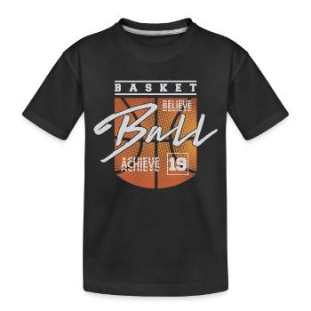 Basketball Basketballer - Kinder Premium Bio T-Shirt - Schwarz - Vorne