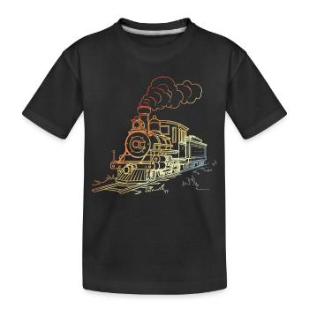 Railway Line Art - Kids' Premium Organic T-Shirt - black - Front
