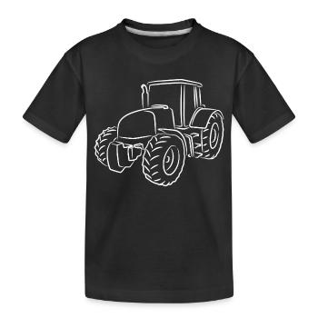 Tractor Sketch - Kids' Premium Organic T-Shirt - black - Front