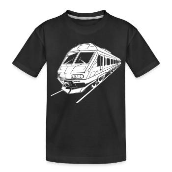 Train Drawing - Kids' Premium Organic T-Shirt - black - Front