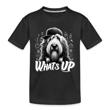 Schapendoes What's Up Gangsta Cool Dog Gift - Kids' Premium Organic T-Shirt - black - Front