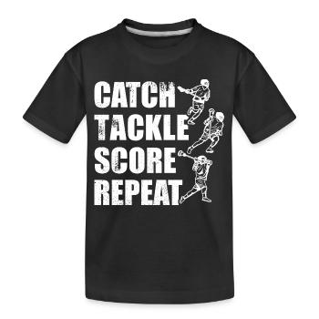 Lacrosse Spiel - Kinder Premium Bio T-Shirt - Schwarz - Vorne