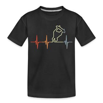 Skateboarder Kardiogramm - Kinder Premium Bio T-Shirt - Schwarz - Vorne