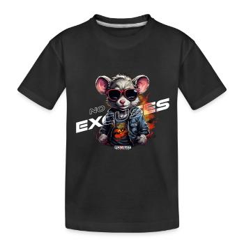 No Excuses - Kinder Premium Bio T-Shirt - Schwarz - Vorne