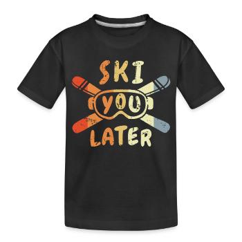 Blague sur le skieur - T-shirt bio Premium Enfant - noir - Devant