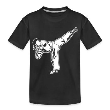 Weibliche Karateka - Kinder Premium Bio T-Shirt - Schwarz - Vorne