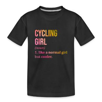 Radfahren - Kinder Premium Bio T-Shirt - Schwarz - Vorne