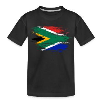 Südafrika Flagge used - Kinder Premium Bio T-Shirt - Schwarz - Vorne
