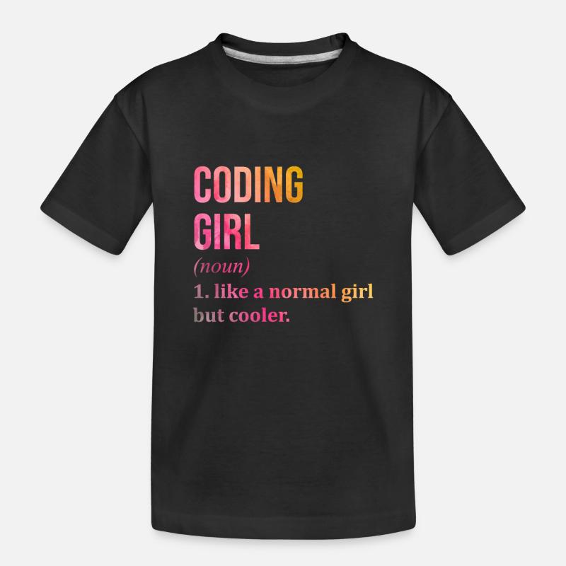 Coding - Kids' Premium Organic T-Shirt - black