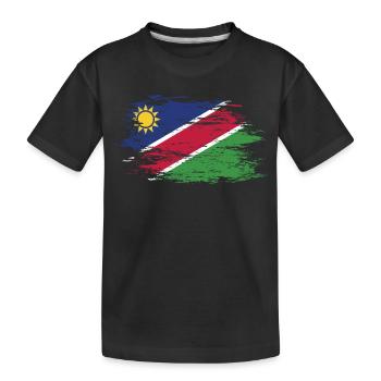 Drapeau de la Namibie utilisé - T-shirt bio Premium Enfant - noir - Devant