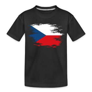 Tschechien Flagge used Design - Kinder Premium Bio T-Shirt - Schwarz - Vorne