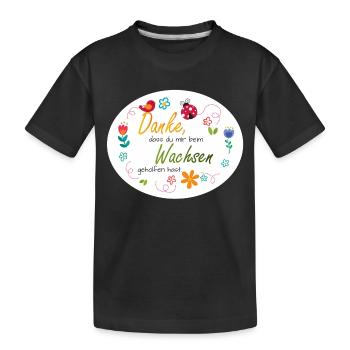 Saying Daycare Farewell - Thank You - Colorful Flowers - Kids' Premium Organic T-Shirt - black - Front