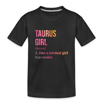 Stier - Kinder Premium Bio T-Shirt - Schwarz - Vorne