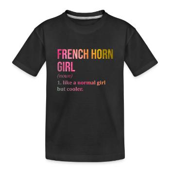 French Horn - Kids' Premium Organic T-Shirt - black - Front