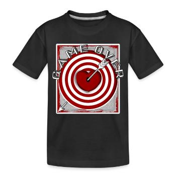 Zielscheibe mit Pfeil im Herz Game over - Karte - Kinder Premium Bio T-Shirt - Schwarz - Vorne