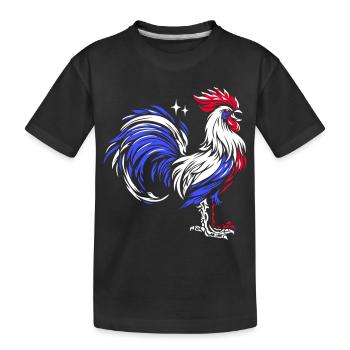 Coq Français: Fierté Tricolore - T-shirt bio Premium Enfant - noir - Devant