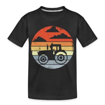 Vintage Tractor - Kids' Premium Organic T-Shirt - black - Front