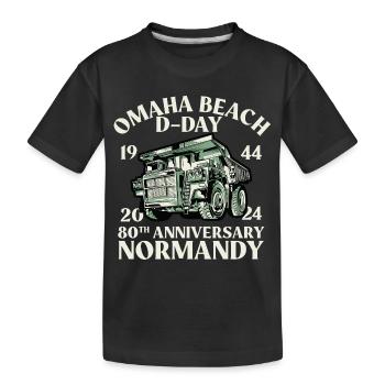 80e anniversaire du débarquement allié Normandie - T-shirt bio Premium Enfant - noir - Devant