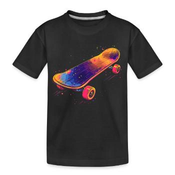 Skateboard Illustration - Kinder Premium Bio T-Shirt - Schwarz - Vorne