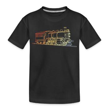 Locomotive Retro Style - Kids' Premium Organic T-Shirt - black - Front