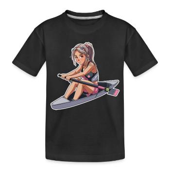 Rameur Fille Graphique - T-shirt bio Premium Enfant - noir - Devant