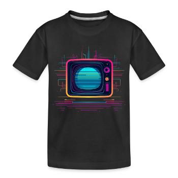 TV 80s Look - Kids' Premium Organic T-Shirt - black - Front