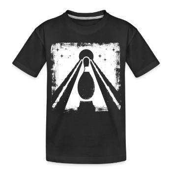 Bowling Pin Graphic - Kids' Premium Organic T-Shirt - black - Front