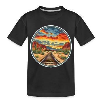 Chemin de fer - T-shirt bio Premium Enfant - noir - Devant
