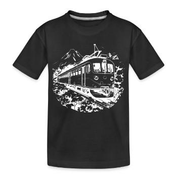 Railway Graphic - Kids' Premium Organic T-Shirt - black - Front