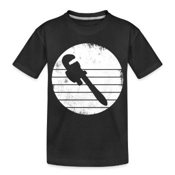 Pipe Wrench Drawing - Kids' Premium Organic T-Shirt - black - Front