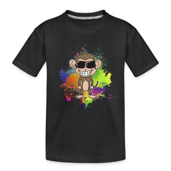Singe d’été coloré - T-shirt bio Premium Enfant - noir - Devant