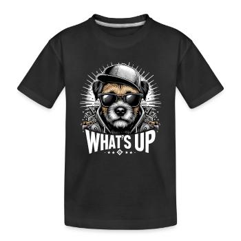 Border Terrier What's Up Cappy Gift - Kids' Premium Organic T-Shirt - black - Front