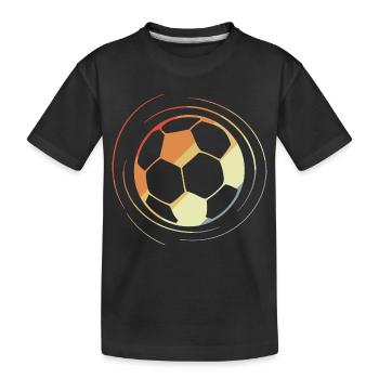 Fußball Zeichnung Retro Style - Kinder Premium Bio T-Shirt - Schwarz - Vorne