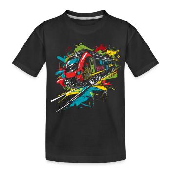 Graffiti Railway - Kids' Premium Organic T-Shirt - black - Front
