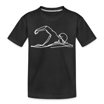 Graphique de nageur de compétition - T-shirt bio Premium Enfant - noir - Devant