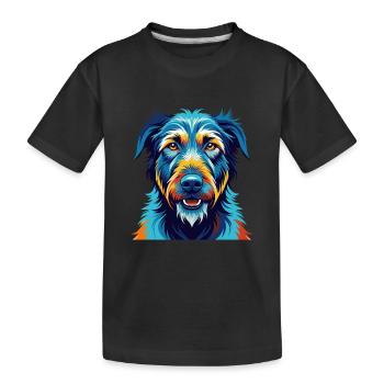 Lévrier irlandais chien race dessin animé coloré Kawaii - T-shirt bio Premium Enfant - noir - Devant