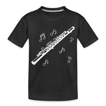 Flute - Kids' Premium Organic T-Shirt - black - Front