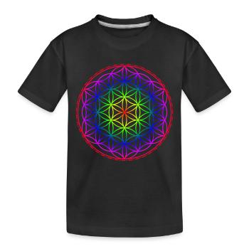 Fleur de vie arc-en-ciel - T-shirt bio Premium Enfant - noir - Devant