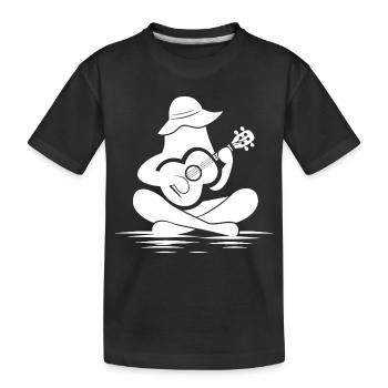 Female Ukulele Drawing - Kids' Premium Organic T-Shirt - black - Front